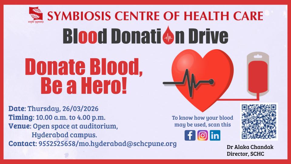 Blood Donation Drive at Symbiosis Nagpur Campus on 16th March 2026